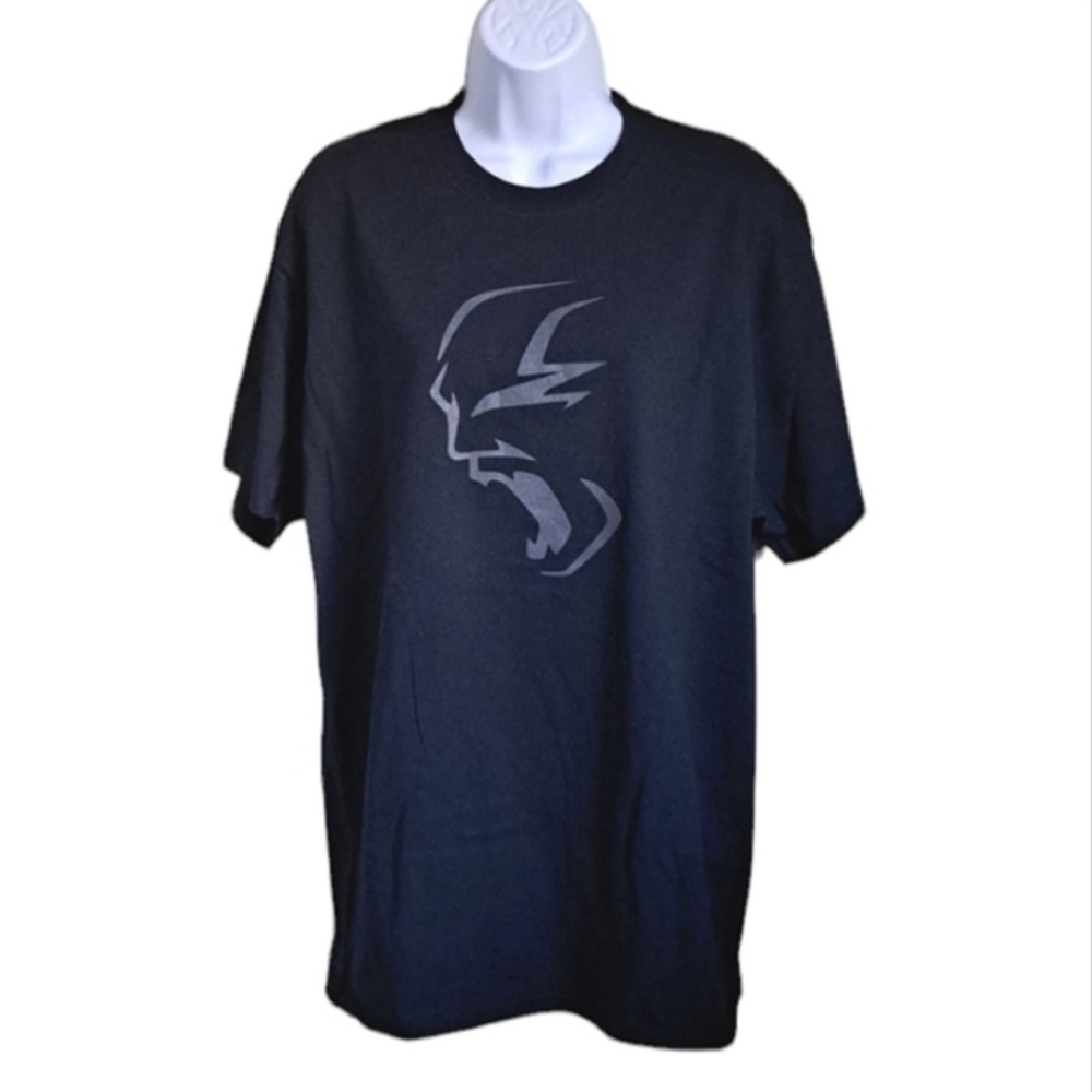 Dodge Hell Cat Graphic T-shirt Black with Silver Metallic Logo Size Large 🆕 - Picture 8 of 9